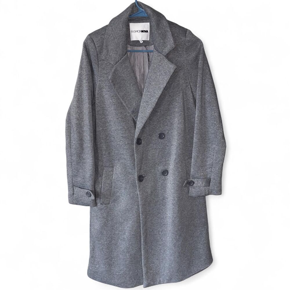 Fashion Nova soft heather grey trench coat